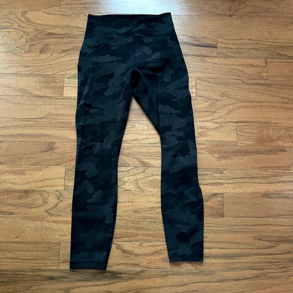 Lululemon Black and Gray Wunder Under High Waisted Leggings Size 4
